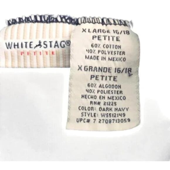 White Stag Women's Navy Blue Elastic Waist Pull on Pants Size 16/18 Petite - Picture 5 of 5